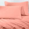 100% Egyptian Cotton 1500 Thread Count Oversized Standard Pillowcase Set Solid, White(Dusted Rose)