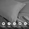 100% Egyptian Cotton 1500 Thread Count Oversized Standard Pillowcase Set Solid, White(Gray)
