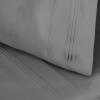 100% Egyptian Cotton 1500 Thread Count Oversized Standard Pillowcase Set Solid, White(Gray)