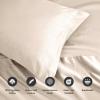 100% Egyptian Cotton 1500 Thread Count Oversized Standard Pillowcase Set Solid, White(Ivory)