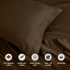 100% Egyptian Cotton 1500 Thread Count Oversized Standard Pillowcase Set Solid, White(Mocha)