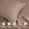 100% Egyptian Cotton 1500 Thread Count Oversized Standard Pillowcase Set Solid, White(Taupe)