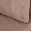 100% Egyptian Cotton 1500 Thread Count Oversized Standard Pillowcase Set Solid, White(Taupe)