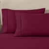 1200 Thread Count 100% Egyptian Cotton, Soft and Breathable, 2-Piece King Pillowcase Set Solid, White(Burgundy)