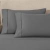 1200 Thread Count 100% Egyptian Cotton, Soft and Breathable, 2-Piece King Pillowcase Set Solid, White(Charcoal)