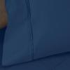 1200 Thread Count 100% Egyptian Cotton, Soft and Breathable, 2-Piece King Pillowcase Set Solid, White(Navy Blue)
