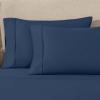 1200 Thread Count 100% Egyptian Cotton, Soft and Breathable, 2-Piece King Pillowcase Set Solid, White(Navy Blue)