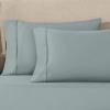 1200 Thread Count 100% Egyptian Cotton, Soft and Breathable, 2-Piece King Pillowcase Set Solid, White(Teal)