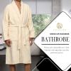 Cotton Unisex Terry Robe, Soft And Absorbent Robes For Men And Women, Bathroom Accessories(Ivory)