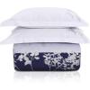 SUPERIOR 100% Cotton Duvet Cover Set, Soft 3-Piece Duvet Set, Includes 1 Duvet Cover with Button Closure, 2 Pillow Shams, Sydney Collection, King/California King(Blue)