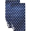SUPERIOR 100% Cotton Luxury Beach Towels – Oversized Beach Towel, 450 GSM Swim Towel, Red, White, & Blue Ocean Stripes (34″ x 64″)(Blue)