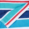 SUPERIOR 100% Cotton Luxury Beach Towels – Oversized Beach Towel, 450 GSM Swim Towel, Red, White, & Blue Ocean Stripes (34″ x 64″)(Blue Ocean)