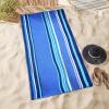 SUPERIOR 100% Cotton Luxury Beach Towels – Oversized Beach Towel, 450 GSM Swim Towel, Red, White, & Blue Ocean Stripes (34″ x 64″)(Blue Stripe)