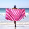 SUPERIOR 100% Cotton Luxury Beach Towels – Oversized Beach Towel, 450 GSM Swim Towel, Red, White, & Blue Ocean Stripes (34″ x 64″)(Pink)