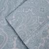 SUPERIOR 3 Piece Cotton Blend Paisley Duvet Cover Set, King/California King, Navy Blue(Blue)