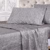 SUPERIOR 3 Piece Cotton Blend Paisley Duvet Cover Set, King/California King, Navy Blue(Dark Grey)