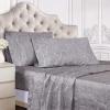 SUPERIOR 3 Piece Cotton Blend Paisley Duvet Cover Set, King/California King, Navy Blue(Dark Grey)