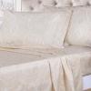 SUPERIOR 3 Piece Cotton Blend Paisley Duvet Cover Set, King/California King, Navy Blue(Ivory)