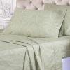 SUPERIOR 3 Piece Cotton Blend Paisley Duvet Cover Set, King/California King, Navy Blue(Sage)