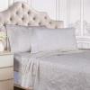 SUPERIOR 3 Piece Cotton Blend Paisley Duvet Cover Set, King/California King, Navy Blue(White)