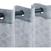 SUPERIOR Argyle Sheers Grommet Header Set of 2 Curtain Panels, Linen(Stone Blue)