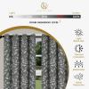 SUPERIOR Blackout Curtains, Room Darkening Window Accent for Bedroom, Sun Blocking, Thermal, Modern Bohemian Curtains, Leaves Collection, Set of 2 Panels, Rod Pocket – 52 in x 63 in, Nickel Black