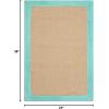 SUPERIOR Classic Collection Hand Woven Jute Rug (5’X8′) – Navy Blue(Turquoise)