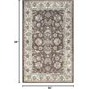 SUPERIOR Elegant Lille Collection Area Rug, 8mm Pile Height with Jute Backing, Beautiful Chic Bordered Rug Design, Anti-Static, Water-Repellent Rugs – 5ft x 8ft , Brown(Brown)