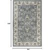 SUPERIOR Elegant Lille Collection Area Rug, 8mm Pile Height with Jute Backing, Beautiful Chic Bordered Rug Design, Anti-Static, Water-Repellent Rugs – 5ft x 8ft , Brown(Cream)