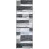 SUPERIOR Indoor Area Rug, Foam Backed, Modern Geometric Patchwork Floor Decor for Bedroom, Office, Living Room, Entryway, Hardwood Floors, Rockwood Collection, 10′ x 14′, Chocolate(Charcoal)