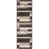 SUPERIOR Indoor Area Rug, Foam Backed, Modern Geometric Patchwork Floor Decor for Bedroom, Office, Living Room, Entryway, Hardwood Floors, Rockwood Collection, 10′ x 14′, Chocolate(A Chocolate)