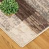 SUPERIOR Indoor Area Rug, Foam Backed, Modern Geometric Patchwork Floor Decor for Bedroom, Office, Living Room, Entryway, Hardwood Floors, Rockwood Collection, 10′ x 14′, Chocolate(Slate)