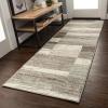 SUPERIOR Indoor Area Rug, Foam Backed, Modern Geometric Patchwork Floor Decor for Bedroom, Office, Living Room, Entryway, Hardwood Floors, Rockwood Collection, 10′ x 14′, Chocolate(Light Blue-ivory)