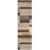 SUPERIOR Indoor Area Rug, Foam Backed, Modern Geometric Patchwork Floor Decor for Bedroom, Office, Living Room, Entryway, Hardwood Floors, Rockwood Collection, 10′ x 14′, Chocolate(Slate)
