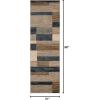 SUPERIOR Indoor Area Rug, Foam Backed, Modern Geometric Patchwork Floor Decor for Bedroom, Office, Living Room, Entryway, Hardwood Floors, Rockwood Collection, 10′ x 14′, Chocolate(Midnight Navy)