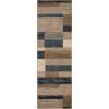 SUPERIOR Indoor Area Rug, Foam Backed, Modern Geometric Patchwork Floor Decor for Bedroom, Office, Living Room, Entryway, Hardwood Floors, Rockwood Collection, 10′ x 14′, Chocolate(Midnight Navy)