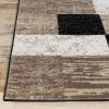 SUPERIOR Indoor Area Rug, Jute Backed, Modern Geometric Patchwork Floor Decor for Bedroom, Office, Living Room, Entryway, Hardwood Floors, Rockwood Collection, 6′ x 9′, Slate(Ivory Beige)