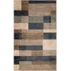 SUPERIOR Indoor Area Rug, Jute Backed, Modern Geometric Patchwork Floor Decor for Bedroom, Office, Living Room, Entryway, Hardwood Floors, Rockwood Collection, 6′ x 9′, Slate(Midnight Navy)