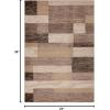 SUPERIOR Indoor Area Rug, Jute Backed, Modern Geometric Patchwork Floor Decor for Bedroom, Office, Living Room, Entryway, Hardwood Floors, Rockwood Collection, 6′ x 9′, Slate(Beige)
