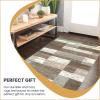 SUPERIOR Indoor Area Rug, Jute Backed, Modern Geometric Patchwork Floor Decor for Bedroom, Office, Living Room, Entryway, Hardwood Floors, Rockwood Collection, 6′ x 9′, Slate(Light Blue-ivory)
