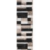 SUPERIOR Indoor Area Rug, Jute Backed, Modern Geometric Patchwork Floor Decor for Bedroom, Office, Living Room, Entryway, Hardwood Floors, Rockwood Collection, 6′ x 9′, Slate(Ivory Beige)