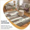 SUPERIOR Indoor Area Rug, Jute Backed, Modern Geometric Patchwork Floor Decor for Bedroom, Office, Living Room, Entryway, Hardwood Floors, Rockwood Collection, 6′ x 9′, Slate(Light Blue-ivory)