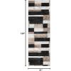 SUPERIOR Indoor Area Rug, Jute Backed, Modern Geometric Patchwork Floor Decor for Bedroom, Office, Living Room, Entryway, Hardwood Floors, Rockwood Collection, 6′ x 9′, Slate(Ivory Beige)