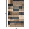 SUPERIOR Indoor Area Rug, Jute Backed, Modern Geometric Patchwork Floor Decor for Bedroom, Office, Living Room, Entryway, Hardwood Floors, Rockwood Collection, 6′ x 9′, Slate(Midnight Navy)