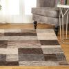 SUPERIOR Indoor Area Rug, Jute Backed, Modern Geometric Patchwork Floor Decor for Bedroom, Office, Living Room, Entryway, Hardwood Floors, Rockwood Collection, 6′ x 9′, Slate(Slate – Z)