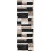 SUPERIOR Indoor Area Rug, Jute Backed, Modern Geometric Patchwork Floor Decor for Bedroom, Office, Living Room, Entryway, Hardwood Floors, Rockwood Collection, 6′ x 9′, Slate(Ivory-beige – Z)