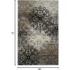 SUPERIOR Indoor Small Area Rug for Bedroom, Living/Dining Room, Entryway, Office, Farmhouse Aesthetic Floor Throw, Modern Floral Geometric Decor, Jute Backing, Leigh Collection, 3′ x 5′, Multi-colored(Blue)