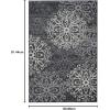 SUPERIOR Indoor Small Area Rug for Bedroom, Living/Dining Room, Entryway, Office, Farmhouse Aesthetic Floor Throw, Modern Floral Geometric Decor, Jute Backing, Leigh Collection, 3′ x 5′, Multi-colored(Slate)