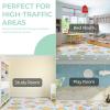 SUPERIOR Kids Indoor Area Rug, Elephant Design, Cute Rugs for Bedroom, Nursery, Playroom, Living Room, Entryway, Unique Accent, Soft Cotton Backed Rugs, Nursery Collection, 4′ x 6′, Baby Blue(Playtime – Aquamarine)
