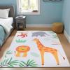 SUPERIOR Kids Indoor Area Rug, Elephant Design, Cute Rugs for Bedroom, Nursery, Playroom, Living Room, Entryway, Unique Accent, Soft Cotton Backed Rugs, Nursery Collection, 4′ x 6′, Baby Blue(Ivory)